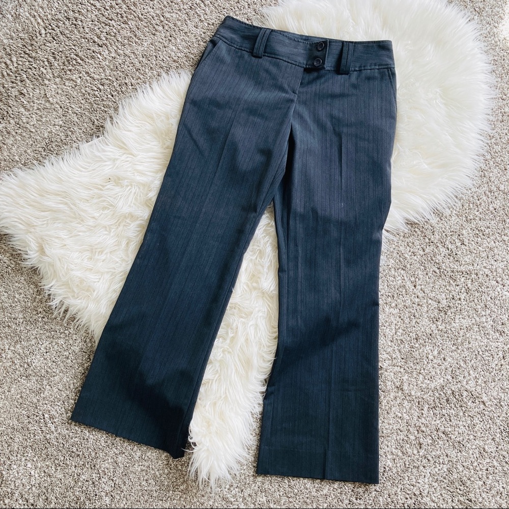 Tracy Evans | Gray Pinstripe Wide Leg Career Dress Pants Juniors 7